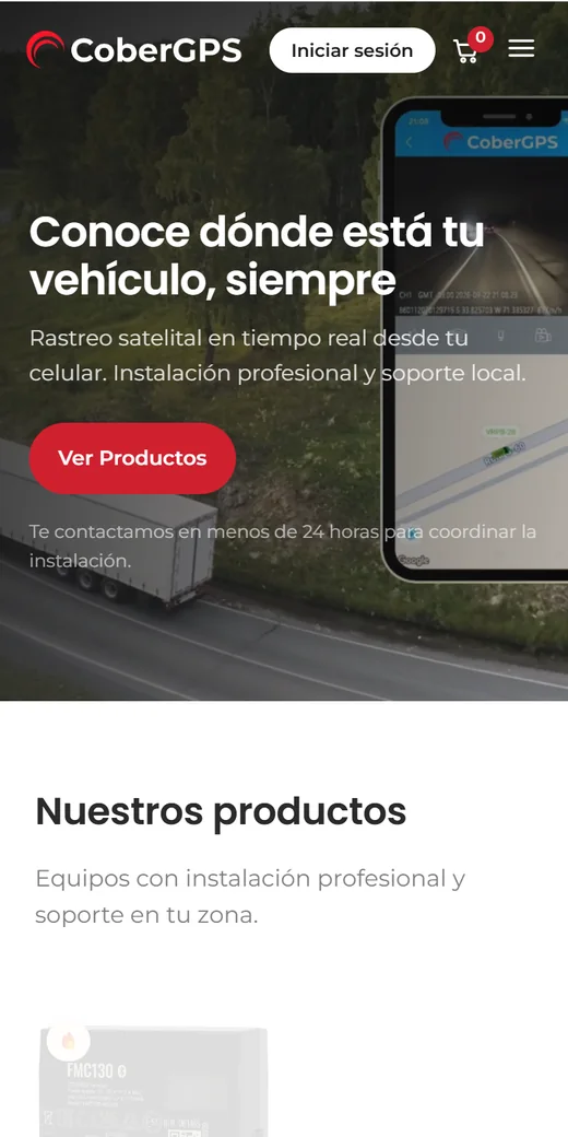 Otra tienda online hecha por Selvática, vista en celular